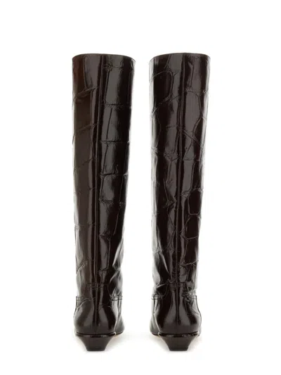 Paris Texas "bettina" Crocodile Effect Knee Length Boots