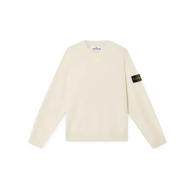 Stone Island Wool Blend Sweatshirt With Iconic Logo Patch And Timeless Design In Neutral