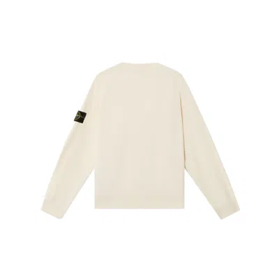 Stone Island Wool Blend Sweatshirt With Iconic Logo Patch And Timeless Design In Neutral