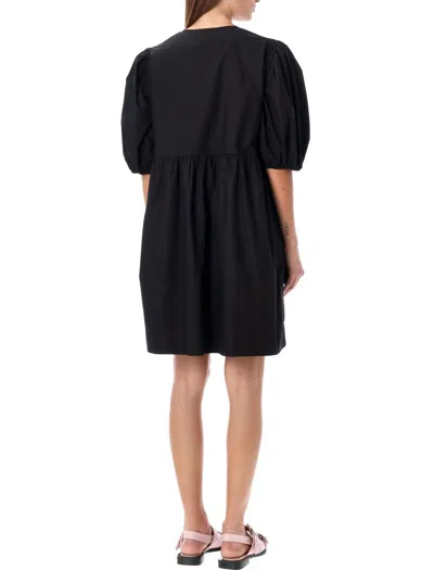 Ganni Tie String Mini Dress In Blue
