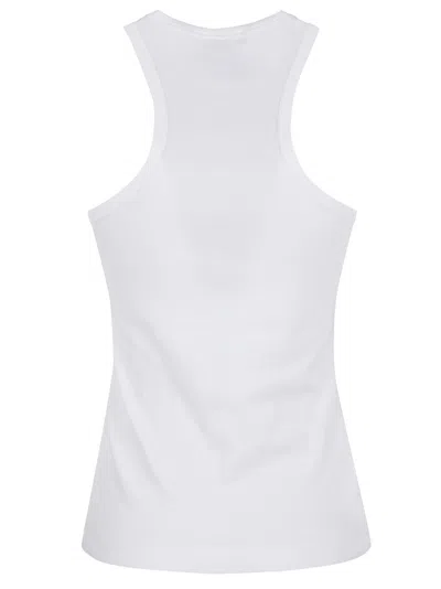 Peserico Fitted Sleeveless Top With Shoulder Detailing In White