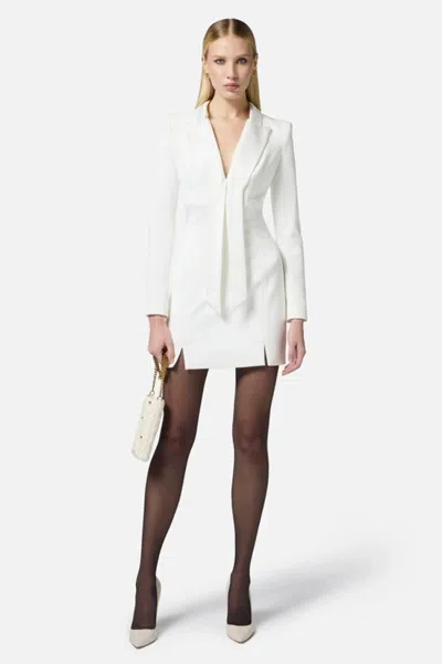 Elisabetta Franchi Mini Dress With Tailored Silhouette In White