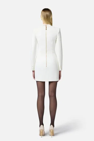Elisabetta Franchi Mini Dress With Tailored Silhouette In White