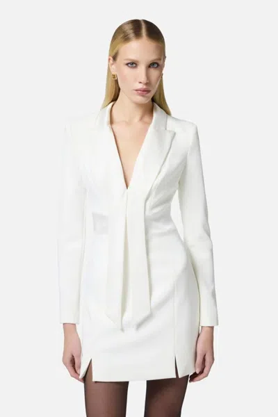 Elisabetta Franchi Mini Dress With Tailored Silhouette In White