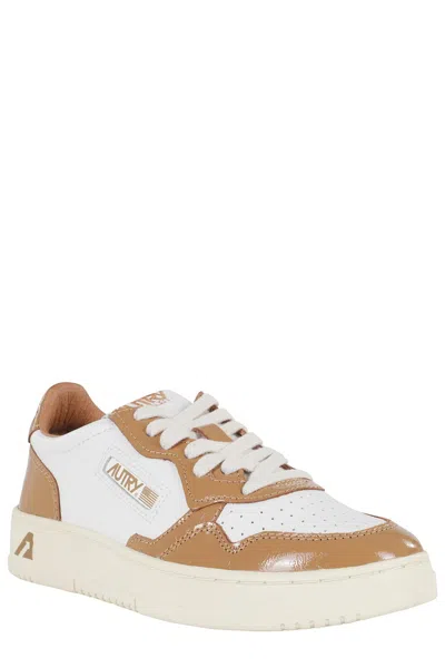 Autry Multicolour Leather Sneakers In Brown