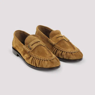 Saint Laurent 15 Brown Suede Leather Loafers