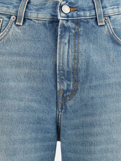 Haikure Wide-leg Denim Trousers Faded Effect In Blue