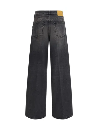 Haikure Loose Fit Denim Trousers In Black