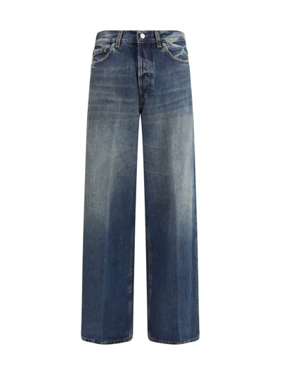 Haikure 'bethany' Blue Jeans With Logo Patch On The Rear In Blue