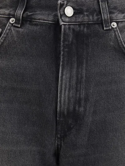 Haikure Wide-leg Denim Trousers With Medium Waist In Black