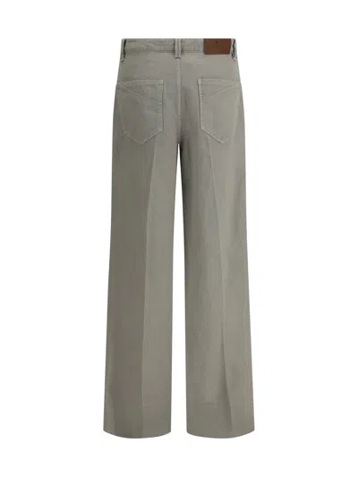 Brunello Cucinelli Women Wide-leg Jeans In Green