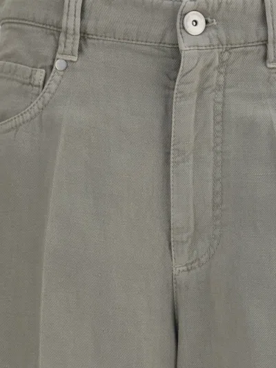 Brunello Cucinelli Women Wide-leg Jeans In Green