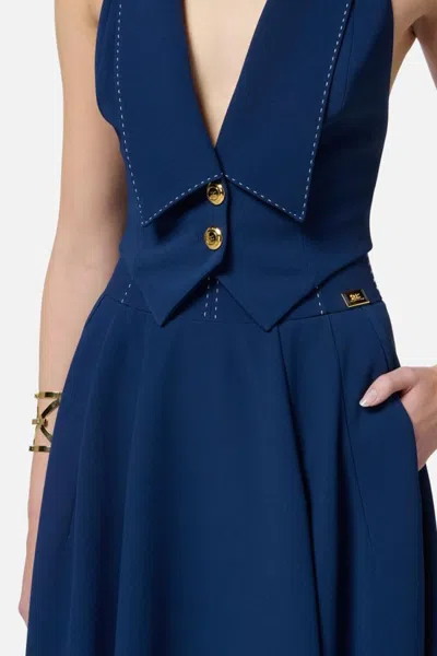 Elisabetta Franchi Flowing Blue Midi Skirt
