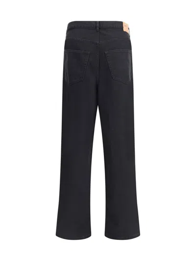 Balenciaga Loose Fit Denim Trousers In Black