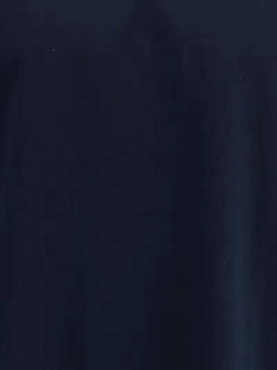 Thom Browne Crew Neck Cotton T-shirt With Distinctive Logo In Blue