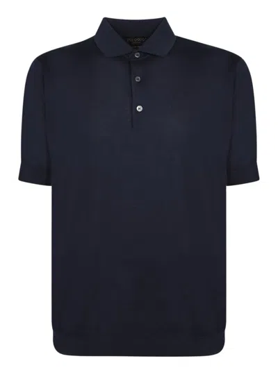 Dell'oglio Classic Polo-style Blue T-shirt In Cotton In Blue