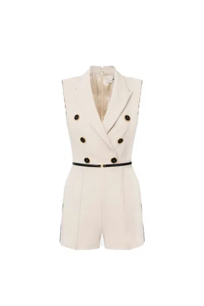 Elisabetta Franchi Multicolor Double-breasted Playsuit With Tailored Design