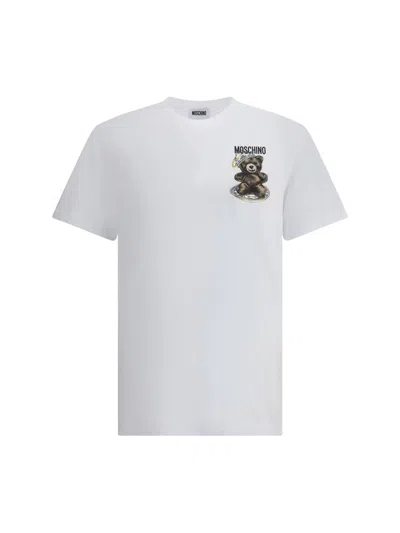 Moschino Teddy Logo Print Crewneck T-shirt In White