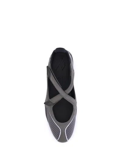 Attico Nomad Ballerinas In Gray
