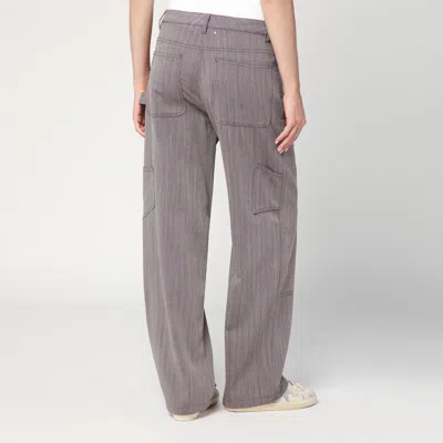 Golden Goose Light Brown Pants In Chevron Wool Blend