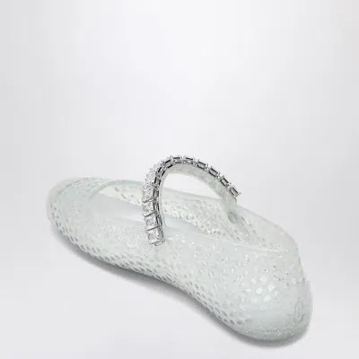 Jimmy Choo The Jelly Transparent Ballet Flats With Crystals Women In Transparent