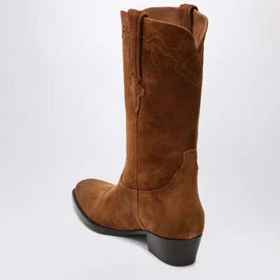 Paris Texas Hilda Boots In Cognac Suede In Brown
