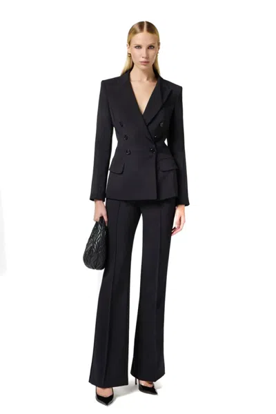 Elisabetta Franchi Tailored Double-breasted Blazer With Flared Trousers