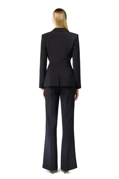 Elisabetta Franchi Tailored Double-breasted Blazer With Flared Trousers