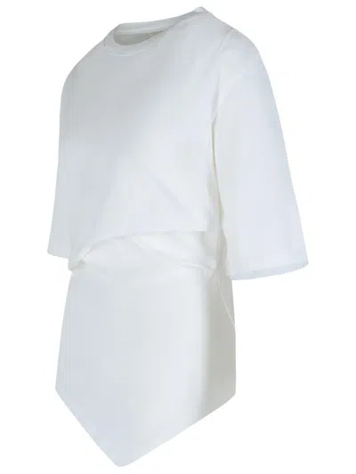 Rohe Asymmetrical White Organic Cotton Woven T-shirt In White