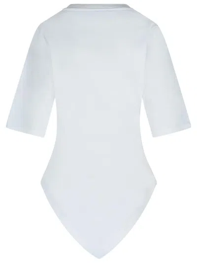 Rohe Asymmetrical White Organic Cotton Woven T-shirt In White