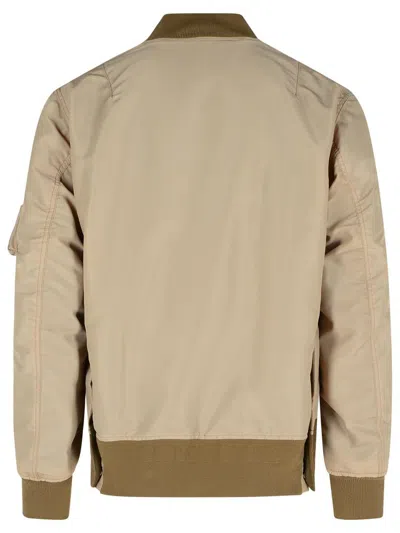 Sacai Beige Nylon Bomber Jacket