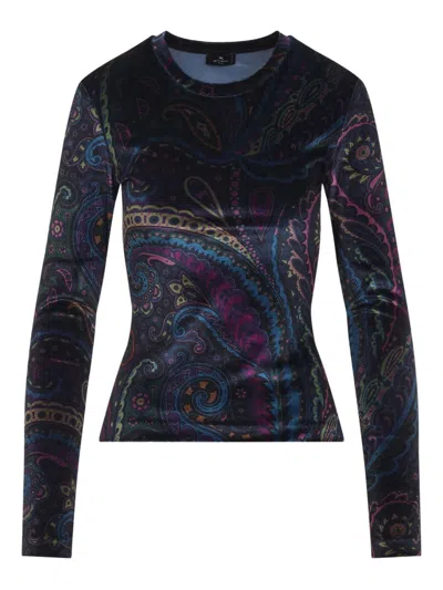 Etro Chenille T-shirt With Multicolor Print