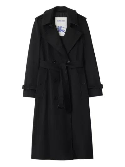 Burberry Fitzrovia Double-breasted Belted Trench Coat In Blue