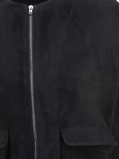 Salvatore Santoro Suede Leather Jacket In Black