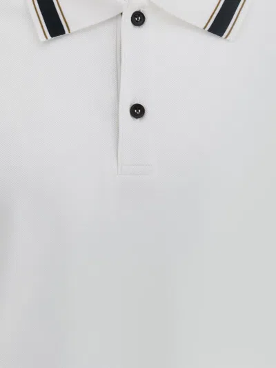 Ferragamo Striped Collar Cotton Polo Shirt