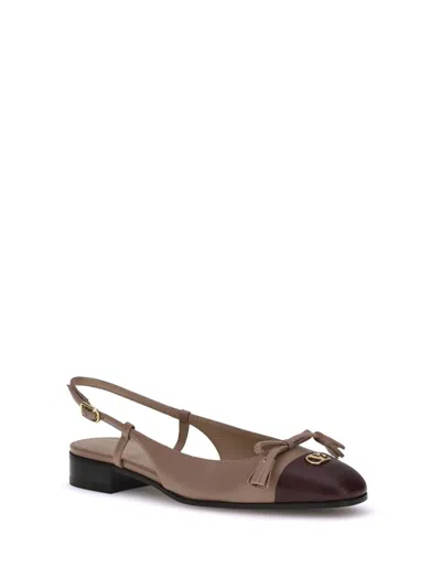 Valentino Garavani Valet Du Roi Ballerinas In Brown