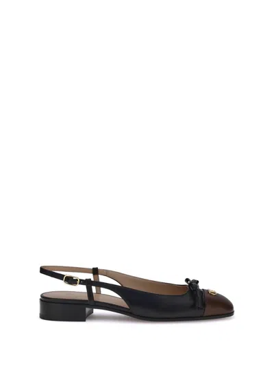 Valentino Valet Du Roi Leather Slingback Ballerina Flat