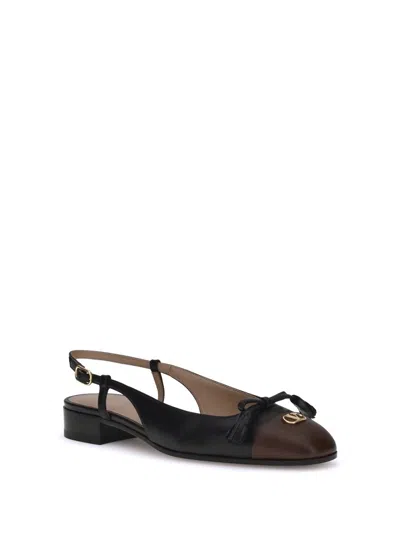 Valentino Valet Du Roi Leather Slingback Ballerina Flat