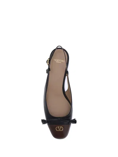 Valentino Valet Du Roi Leather Slingback Ballerina Flat