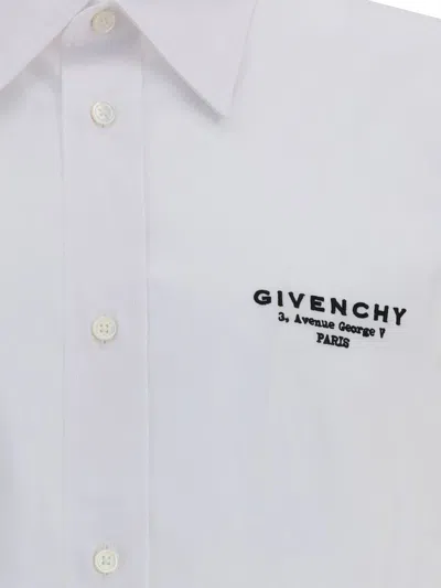 Givenchy Classic Fit Shirt With Logo Print Clothing In White