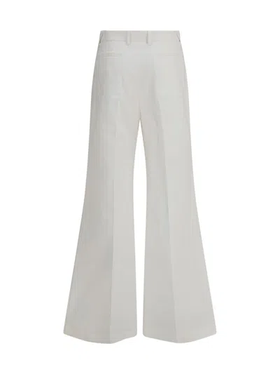 Chloé Wide-leg Flare Pants With Waist Belt Loops In White