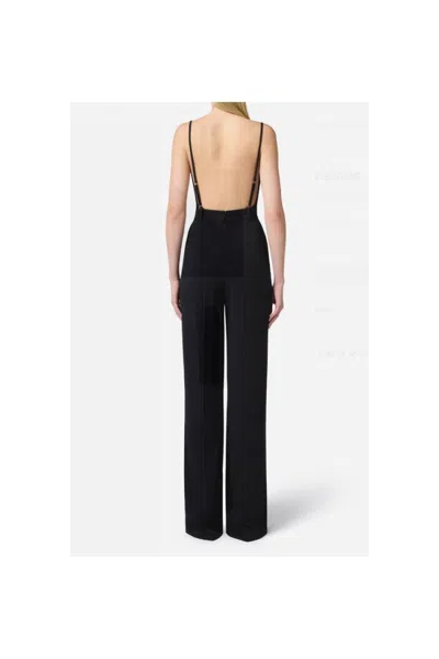 Elisabetta Franchi Lightweight Crêpe Jumpsuit In Black