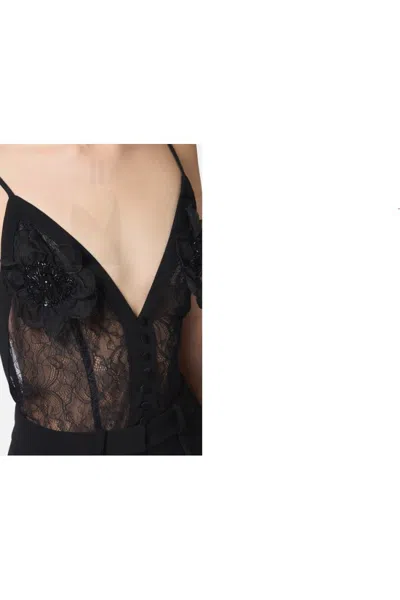 Elisabetta Franchi Lightweight Crêpe Jumpsuit In Black