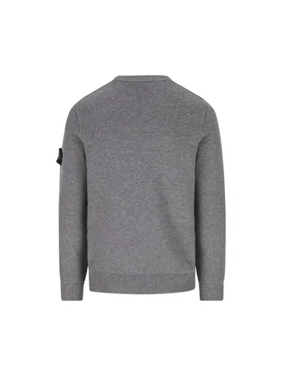 Stone Island Logo-patch Jumper In Gray