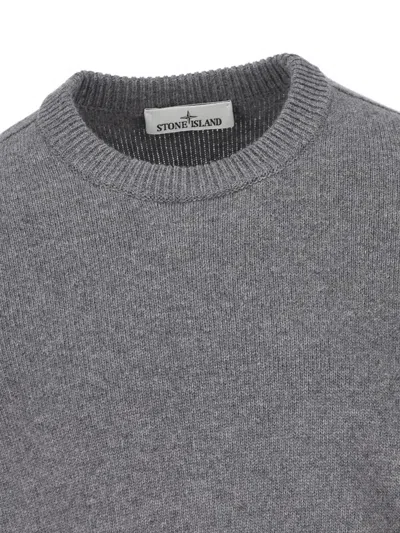 Stone Island Logo-patch Jumper In Gray