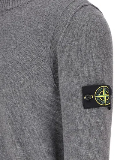 Stone Island Logo-patch Jumper In Gray