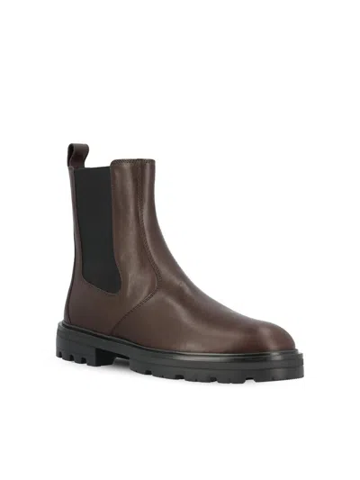 Hogan Chelsea Ankle Boots H673 Brown In Brown