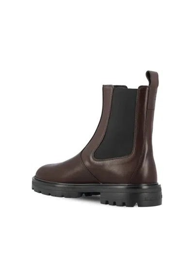 Hogan Chelsea Ankle Boots H673 Brown In Brown