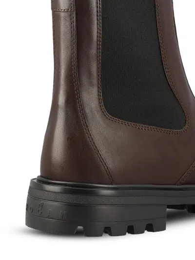 Hogan Chelsea Ankle Boots H673 Brown In Brown
