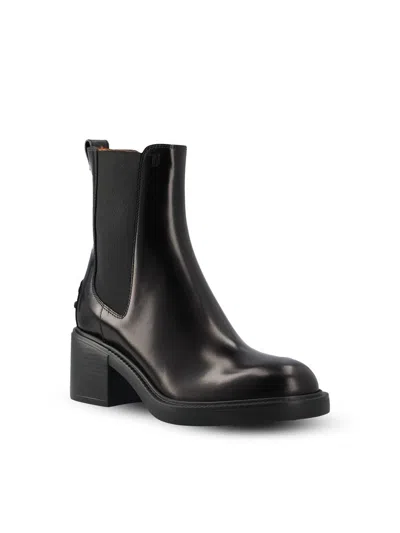 Tod's 60mm Leather Chelsea Boots In Black